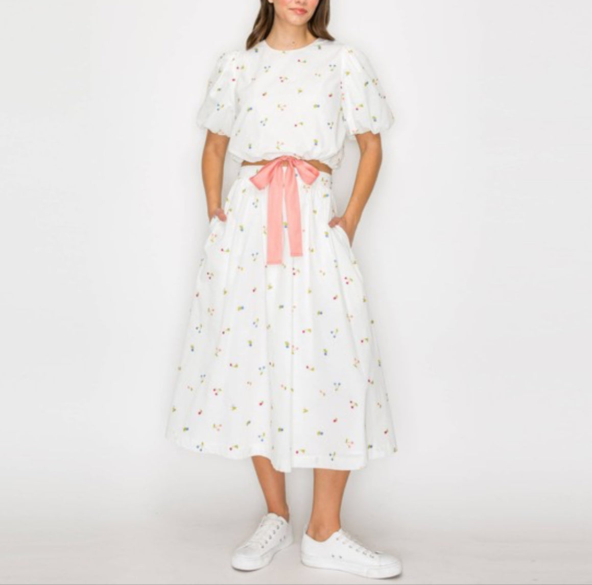 Embroidery Cotton Full Skirt by Love Wednesday