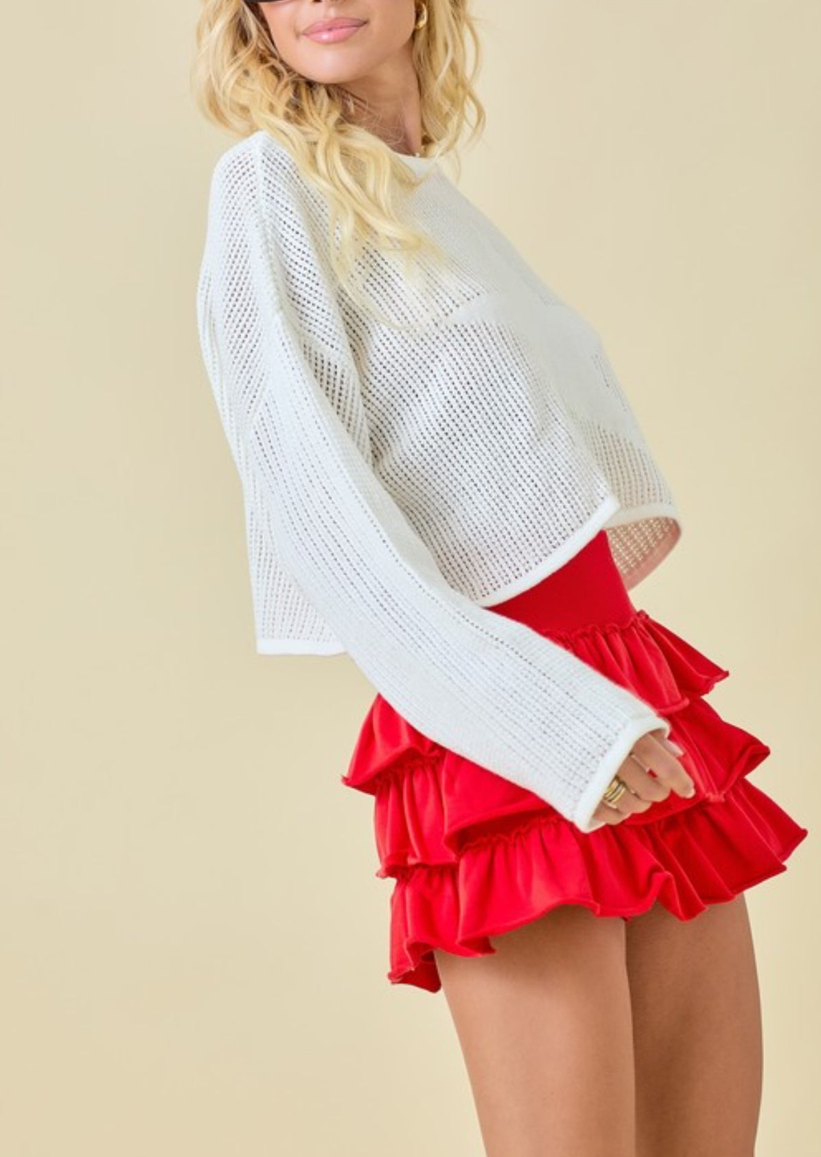 Star Open Knit Sweater – White by
Day + Moon