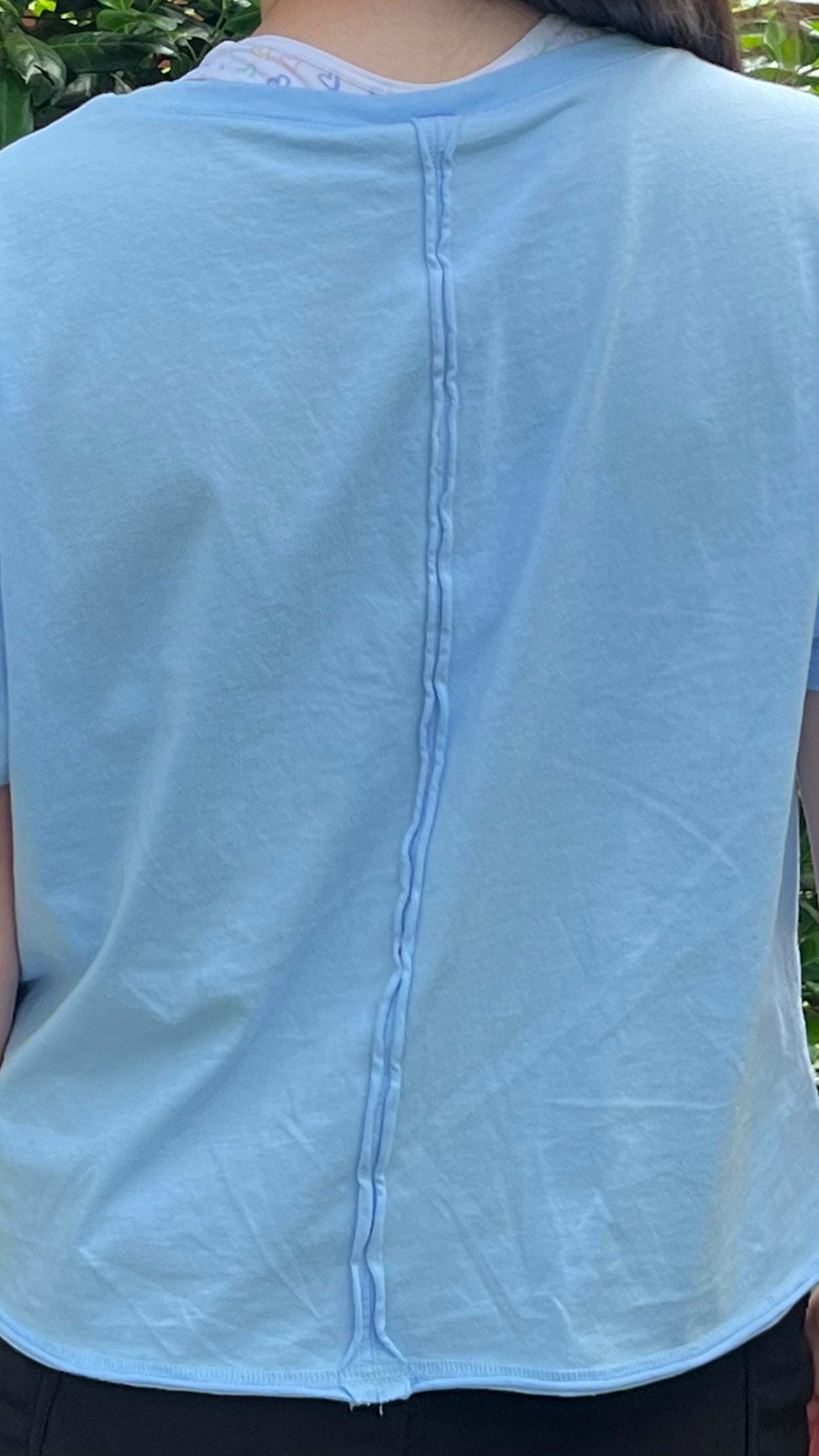 ROUND NECK T-SHIRT-LIGHT BLUE-Yelete
