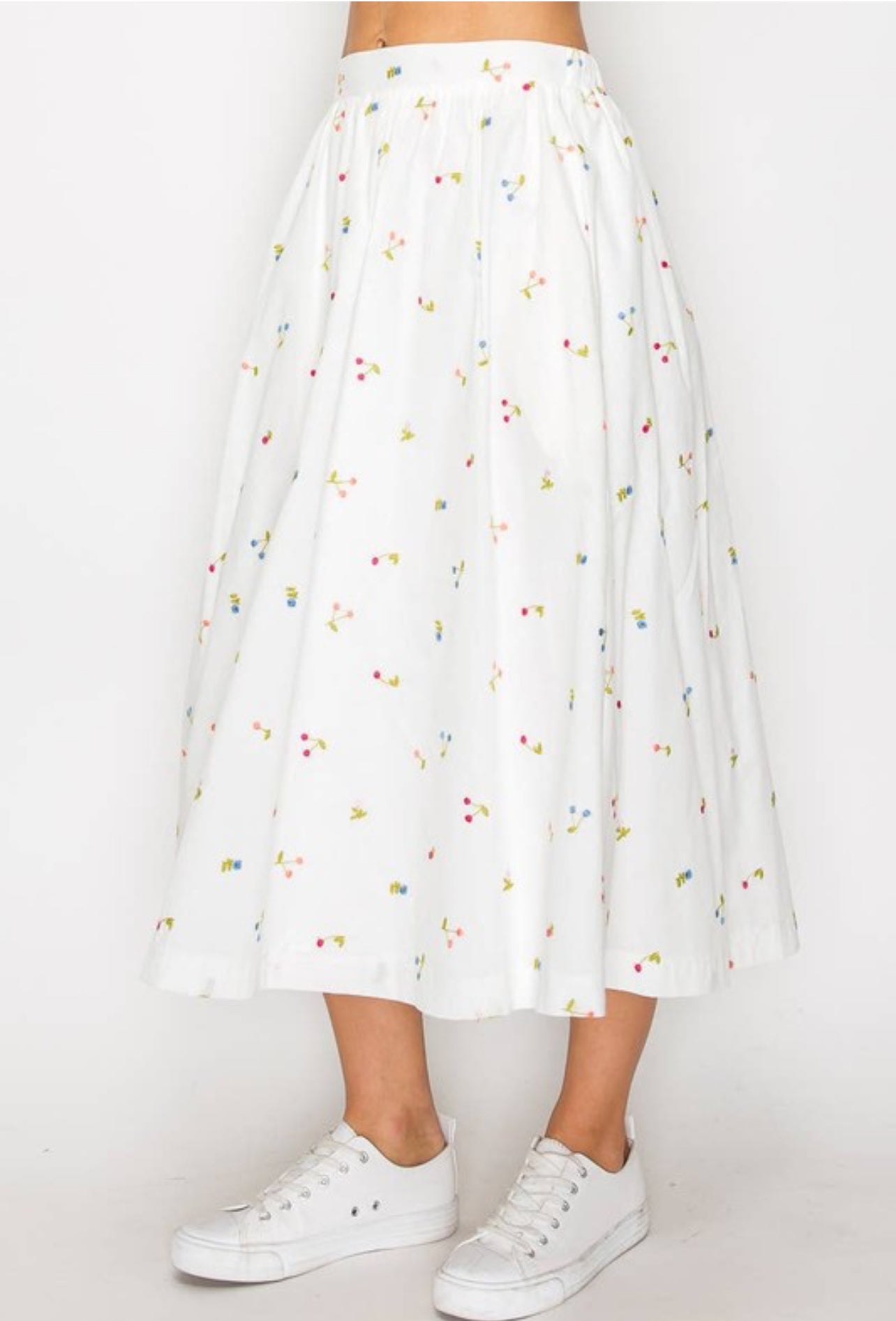 Embroidery Cotton Full Skirt by Love Wednesday