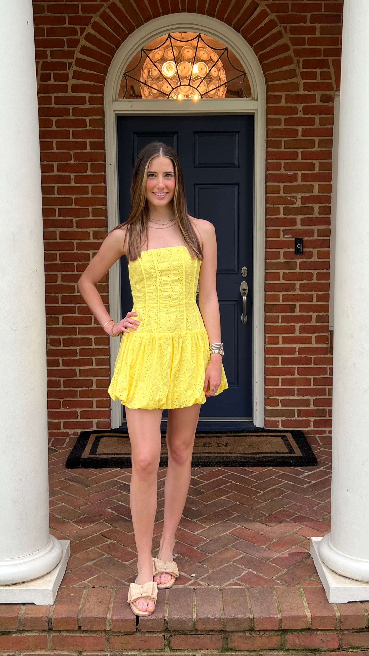 Embroidery Tube Mini Dress by Baby Pink