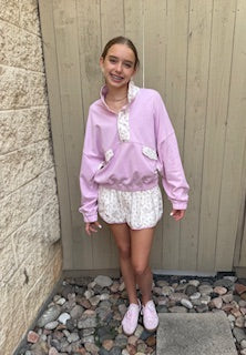 Pink Ditsy Flower Printed Sporty Short