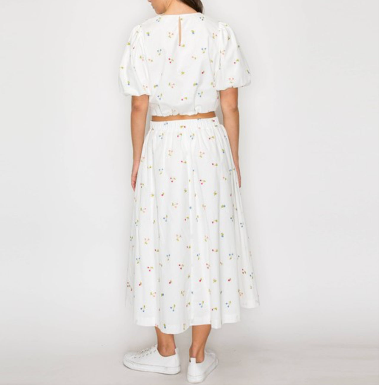 Embroidery Cotton Top with Bow Detail on Waist by Love Wednesday