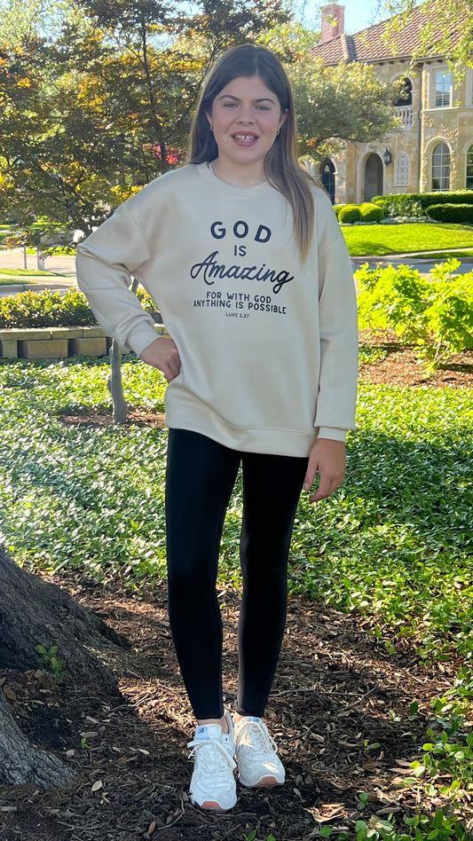 Ultra Comfy Pullover - GOD Is Amazing by Yelete